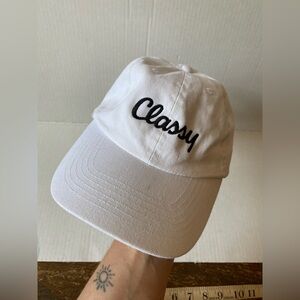 White “Classy” Adult Baseball Cap